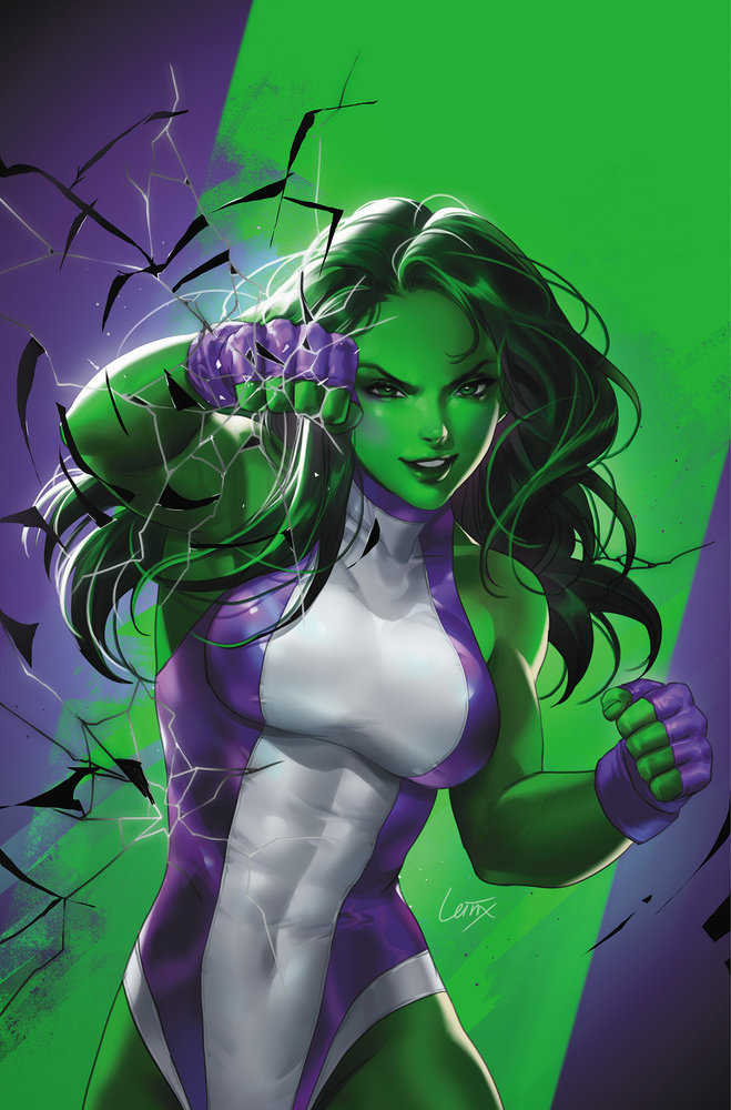 Stock photo of Sensational She-Hulk 1 Leirix 1:50 Full Art Variant Comicssold by Stronghold Collectibles