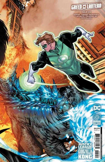 Stock photo of Green Lantern #4 CVR E David Baldeon Connecting Justice League vs Godzilla vs Kong Card Stock Variant Comics sold by Stronghold Collectibles