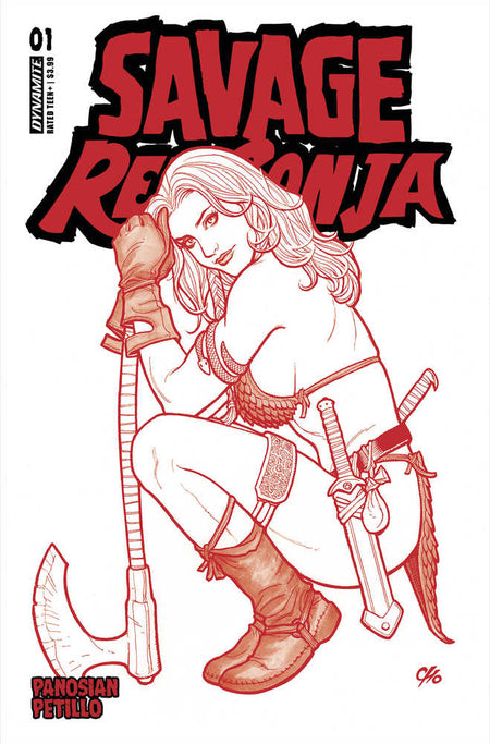 Stock Photo of Savage Red Sonja #1 CVR O 1:10 FOC Variant Edition Cho Fiery Red Lin Comics sold by Stronghold Collectibles