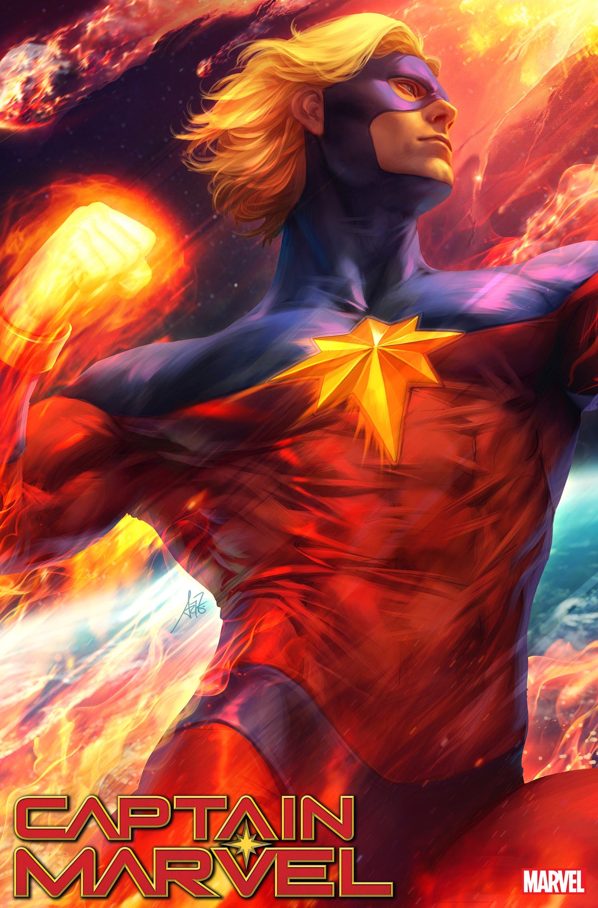 Image of Captain Marvel 34 Artgerm Teaser Variant comic sold by Stronghold Collectibles.