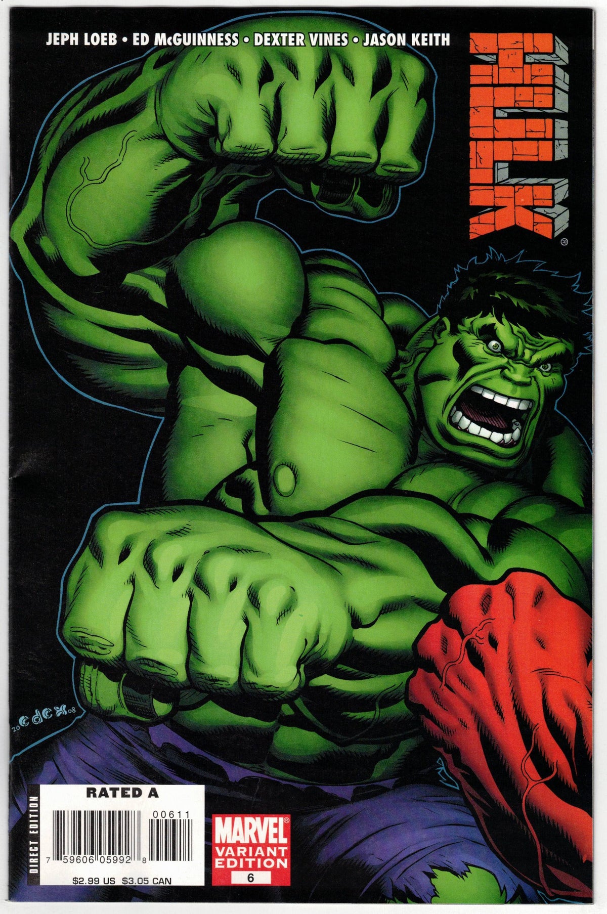 Photo of Hulk, Vol. 1 (2008) Issue 6B - Near Mint Comic sold by Stronghold Collectibles