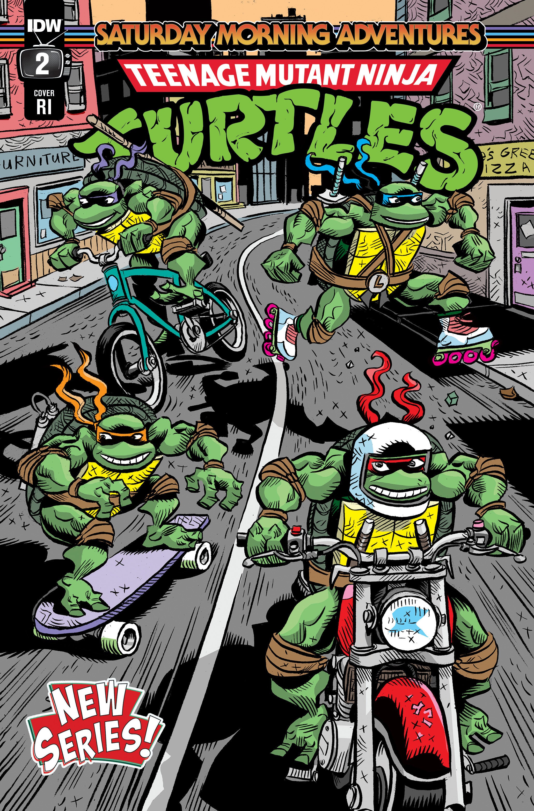Stock Photo of Teenage Mutant Ninja Turtles: Saturday Morning Adventures (2023-) #2 RI 1:10 Lawson Variant comic sold by Stronghold Collectibles