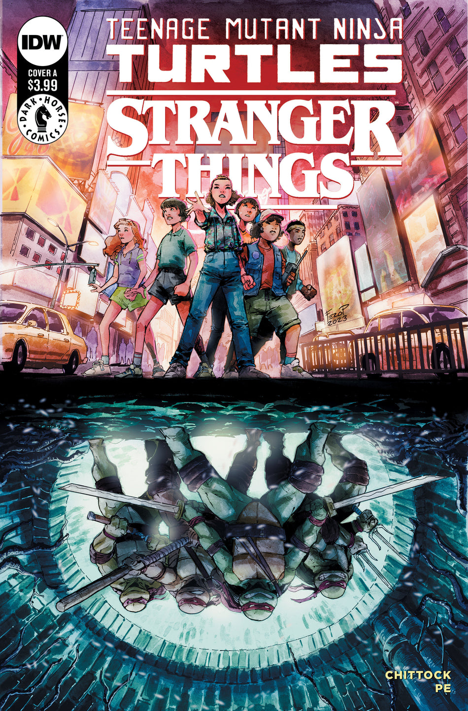 Stock Photo of Teenage Mutant Ninja Turtles X Stranger Things #1 CVR A Pe comic sold by Stronghold Collectibles