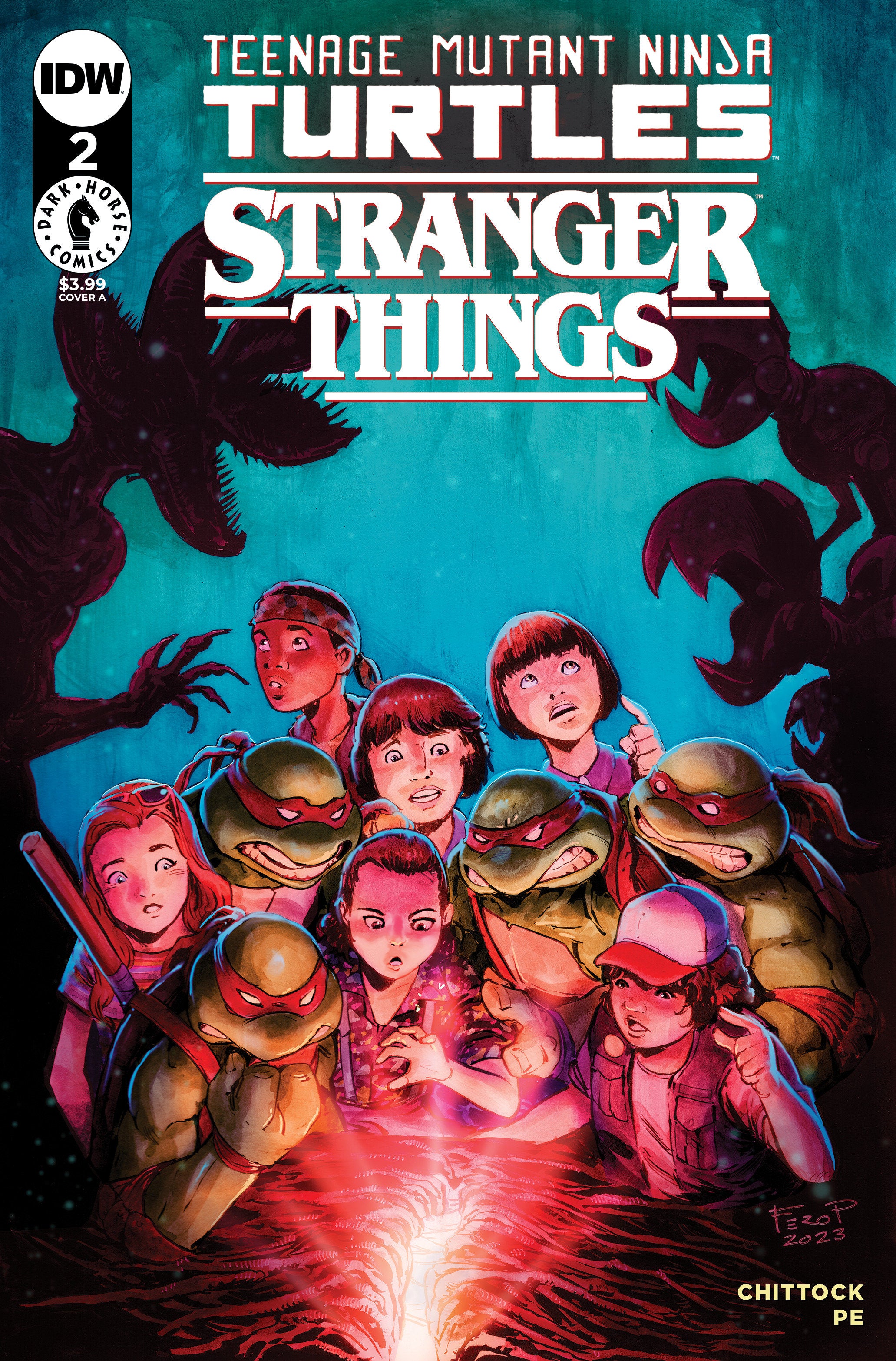 Stock photo of Teenage Mutant Ninja Turtles X Stranger Things #2 CVR A Pe comic sold by Stronghold Collectibles