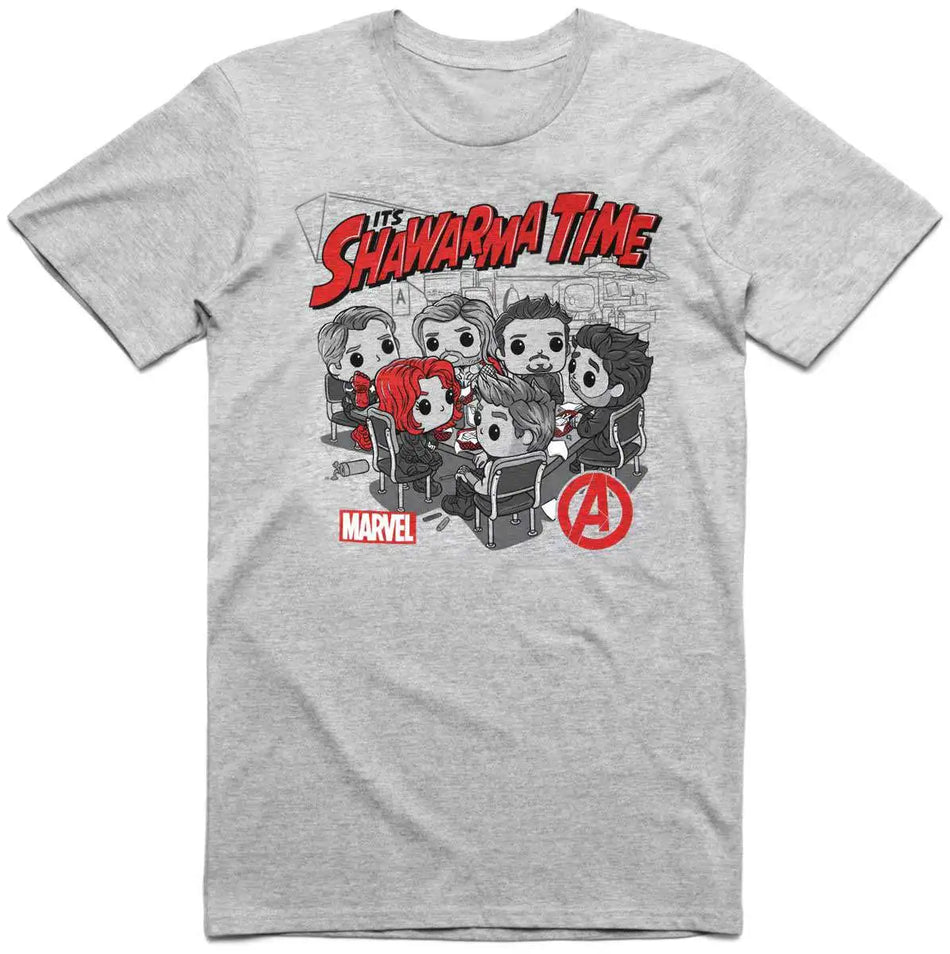 Funko! T-Shirt The Infinity Saga End Credits Scenes It's Shawarma Time Marvel Collector Corps Exclusive!