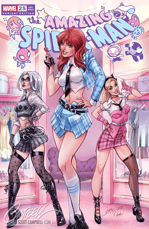 Stock Photo of Amazing Spider-Man V6 #25 J Scott Campbell CVR A MJ Prep-Pop Variant comic sold by Stronghold Collectibles