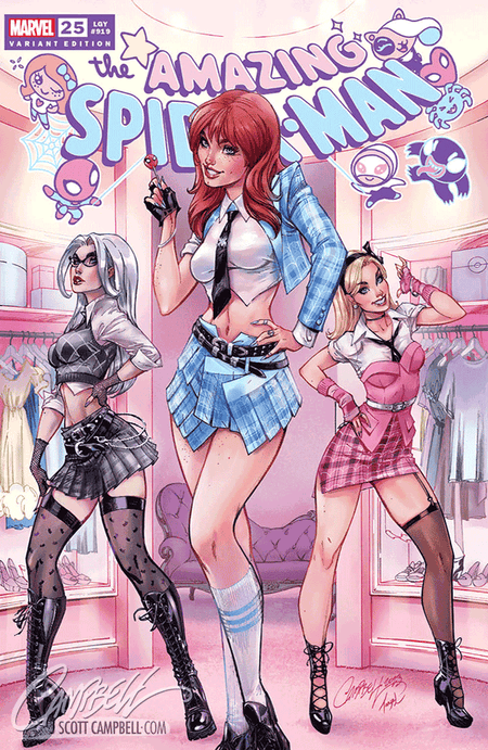 Stock Photo of Amazing Spider-Man V6 #25 J Scott Campbell CVR A MJ Prep-Pop Variant comic sold by Stronghold Collectibles