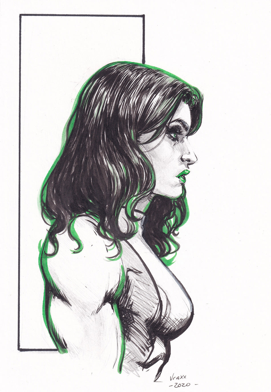 She-Hulk - 6" x 9" - Original Art sold by Stronghold Collectibles