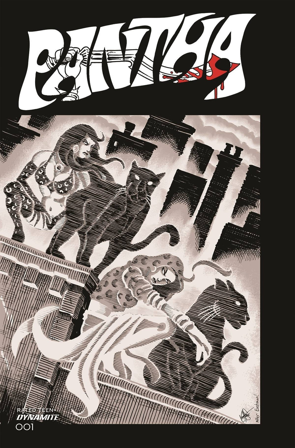 Photo of Pantha Issue 1 CVR S 11 Copy Foc Incv TMNT Homage Haeser Line Art comic sold by Stronghold Collectibles