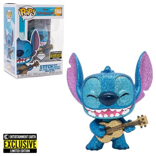 Image of Funko POP!: Lilo & Stitch - EE Excl Stitch with Ukulele (1044) Diamond Glitter 3.75 Inch Funko POP! sold by Stronghold Collectibles