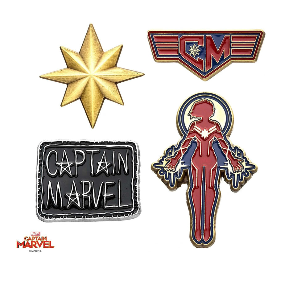 Captain Marvel Enamel Lapel Pin Set (4 piece) - 1 Pack