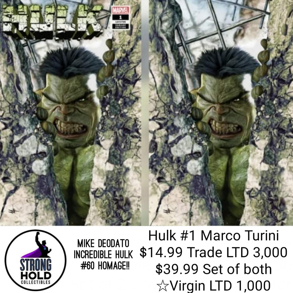 Hulk #1 Marco Turini *BUNDLE* Virgin & Trade Dress