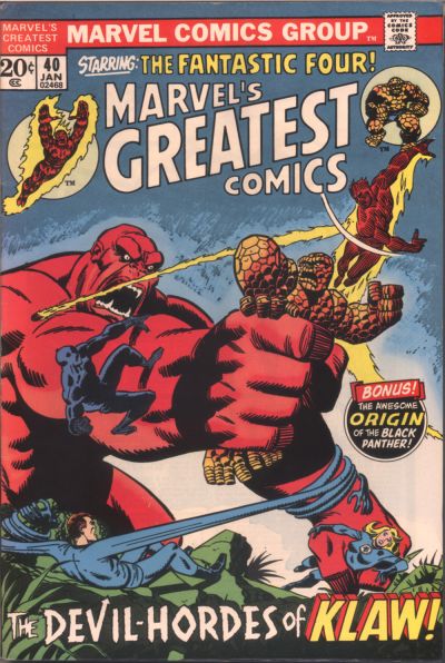 Marvels Greatest Comics V1 #40 FN Reprints Fantastic Four #53 (1st Klaw & T'Chaka)